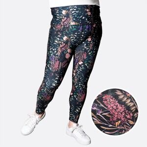 Beyond Yoga Midnight Forest Floral High-Waisted Leggings Plus 1X XL Athleisure